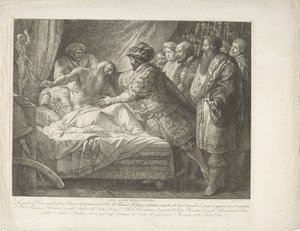 Koning Frans I bij de stervende Leonardo da Vinci door Giuseppe Cades