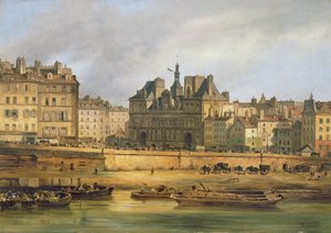 Hotel de Ville en kade, Parijs, 1828
