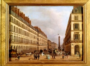 La rue Castiglione in Parijs in 1829 (schilderij) door Giuseppe Canella
