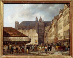 Rue des Prouvaires en de kerk van Saint Eustache in Parijs