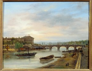 Het Palais Bourbon en de Pont Louis XVI gezien vanaf de Quai des Tuileries in Parijs door Giuseppe Canella