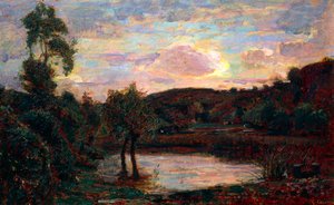 Zonsondergang in Engadina, door Giuseppe Carozzi (1864-1938)