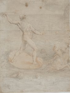 Neptunus kalmeert de winden van de storm die de schepen van Aeneas verspreidde door Giuseppe Cesari
