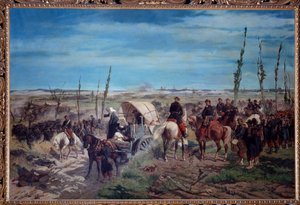 Italiaans militair kamp bij de slag bij Magenta in 1859