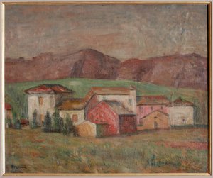 Dorp aan de voet van de bergen door Giuseppe Graziosi