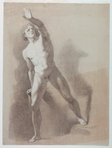 Academische studie van een mannelijk naakt door Giuseppe Longhi