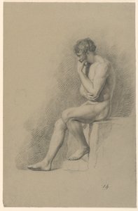 Academische Studie van een Mannelijk Naakt door Giuseppe Longhi