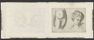 Naakt onderlichaam en hoofd van een kind door Giuseppe Maria Mitelli