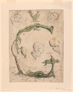 Proeven voor vier platen van "Alfabeto in Sogno" [Droomalfabet]: Letter G door Giuseppe Maria Mitelli