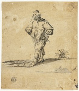Staande boer met armen Akimbo door Giuseppe Maria Mitelli