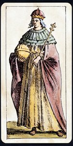 De Pausin Jeanne afgebeeld op een tarotspel manuscript door C.M.Mitelli door Giuseppe Maria Mitelli