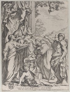 De Maagd op de Troon met drie heiligen, 1668 door Giuseppe Maria Mitelli