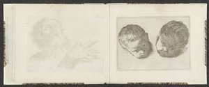 Twee hoofden van jonge kinderen door Giuseppe Maria Mitelli