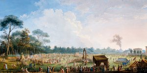 Viering in de Cascine ter ere van Ferdinand III, Spelen in de weide van de Grote Eik door Giuseppe Maria Terreni