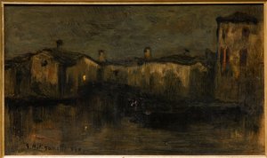 Landschap met huizen