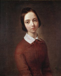 Portret van een jong meisje door Giuseppe Molteni
