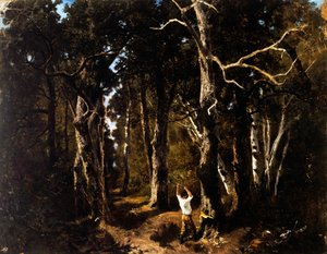 De houthakker in Fontainebleau