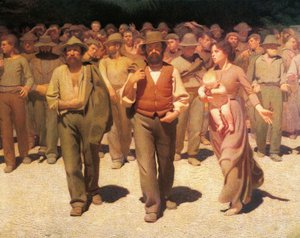 De Vierde Staat, detail door Giuseppe Pellizza da Volpedo