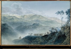 Uitzicht op de hoogten van Montenotte - Generaals Massena en Laharp kijken naar de aanval, 12 april