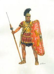 Oud Rome: een soldaat van de Pretoriaanse Garde - Illustratie door Giuseppe Rava door Giuseppe Rava