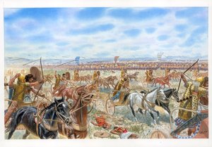 Slag bij Megiddo tussen Egyptenaren en Syro-Cananeërs