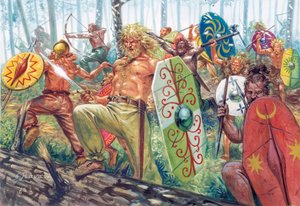 Horde van Duitse krijgers - Horde van Germaanse krijgers door Giuseppe Rava