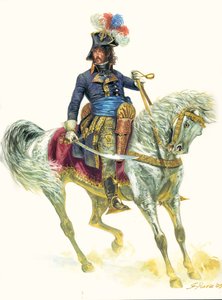 Joachim Murat (1767-1815) bij de Slag bij Aboukir in 1799, tijdens de Expeditie van Egypte - Illustratie door Giuseppe Rava