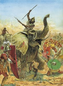 Tweede Punische Oorlog: de Slag bij Zama (202 v.Chr.) de Carthaagse olifanten door Giuseppe Rava
