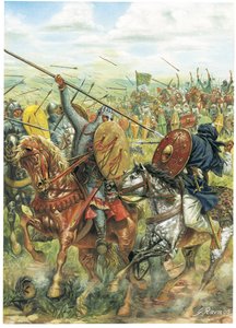De christelijke huurlingridder Rodrigo Ruiz de Vivar, genaamd Le Cid (illustratie) door Giuseppe Rava