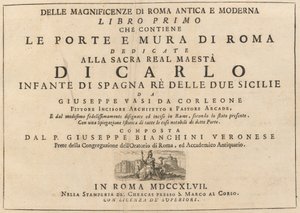 Delle Magnificenze di Roma Antica e Moderna (deel 1) door Giuseppe Vasi