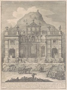 De Seconda Macchina voor de Chinea van 1778: Een Woning nabij Monte Testaccio door Giuseppe Vasi, after Giuseppe Palazzi
