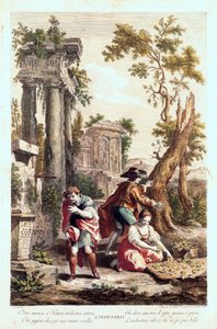 Allegorische voorstelling van de Industrie. Tekening door Giuseppe Zocchi, 18e eeuw door Giuseppe Zocchi