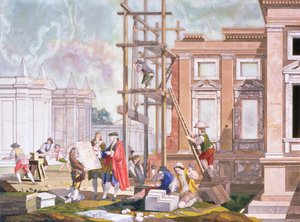 Architectuur, uit een serie van vier die de schone kunsten illustreren, c.1780 door Giuseppe Zocchi