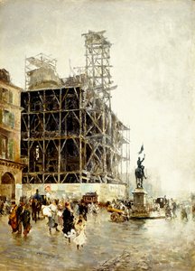 Place de Pyramides door Giuseppe or Joseph de Nittis