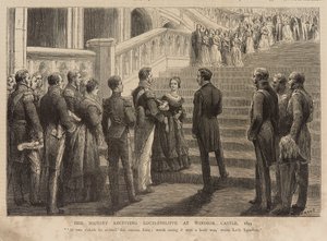 Koningin Victoria ontvangt koning Louis Philippe in Windsor Castle