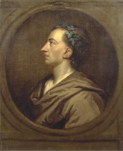 Alexander Pope (1688-1744) Profiel, Gekroond met Klimop door Godfrey (studio of) Kneller
