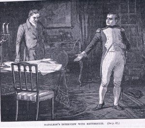 Napoleons ontmoeting met Metternich door Godfrey C. Hindley