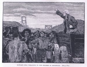 Rowland Hill predikt voor de mijnwerkers in Kingswood