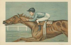 Tod Sloan, een Amerikaanse jockey, 25 mei 1899, Vanity Fair cartoon