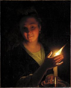 Vrouw met een licht