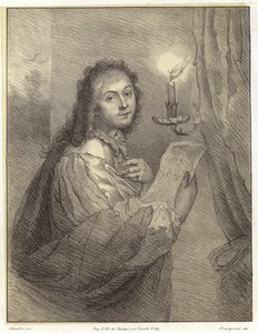 Vrouw met kaars door Godfried after Schalken or Schalcken