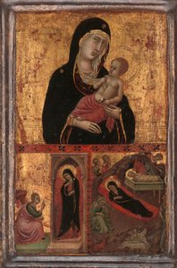 Madonna en Kind met de Annunciatie en de Geboorte, ca. 1310-15 door Goodhart Master