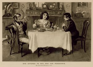 Illustratie voor The History of Pendennis door Thackeray door Gordon Frederick (after) Browne