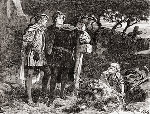 Een scène uit William Shakespeares toneelstuk Hamlet, Act V, Scene 1
