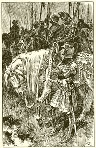 Engelsen wachten op de ochtend van de slag bij Agincourt