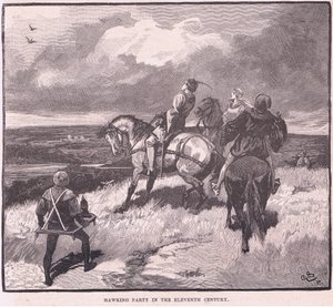Valkenpartij in de elfde eeuw door Gordon Frederick Browne