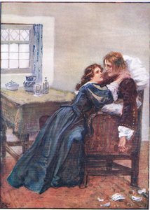 Ze slaagde erin in mijn armen te komen, hoewel ze me niet konden vasthouden, uit Lorna Doone pub. door W & R Chambers Ltd, 1921