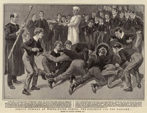 Vastenavond op Westminster School, de Strijd om de Pannenkoek door Gordon Frederick Browne