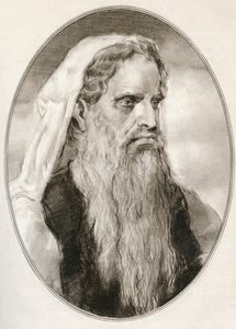 Mozes, een profeet in de Abrahamitische religies, leider van de Israëlieten en wetgever, uit Levensbiografieën van Religieuze Leiders