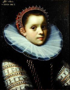 Portret van een jong meisje met een kraag